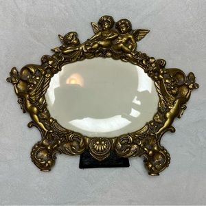 Gilded cherub frame bronze Hollywood glamour mid century
